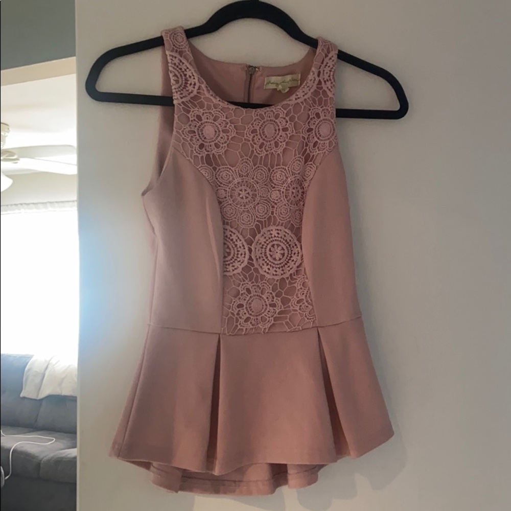 Pink peplum top
